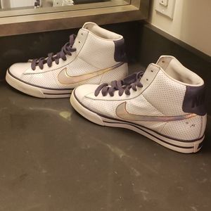 BRS NIKE Womens high top White Purple Holographic